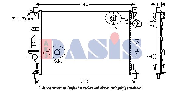 AKS DASIS Радиатор, охлаждение двигателя 092047N